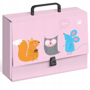 Teczka twarda z rączką 7cm C4 BBI KIDS różowa