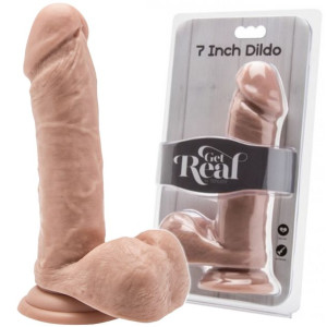 Cieliste dildo z jądrami Get Real 7''