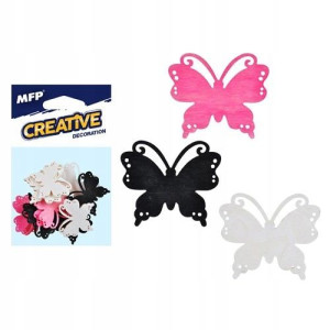 Dekoracja motyl kolorowy 12szt.- 4 cm mix