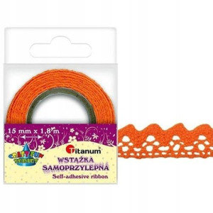 Fabric Tape Koronka ozdobna pomarańczowa D12-5
