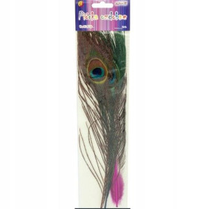 Piórka pawie długie 3 szt. 25-30 cm mix