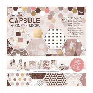 Zestaw papierów 152x152mm Capsule Geometric Mocha