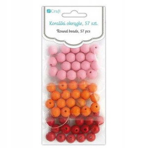 Koraliki okrągłe do nawlekania 57szt. sherbet