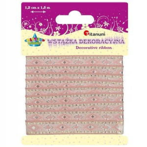 Tasiemka Wstążka dekoracyjna 1,2 cm x 1,5 m RÓŻOWA