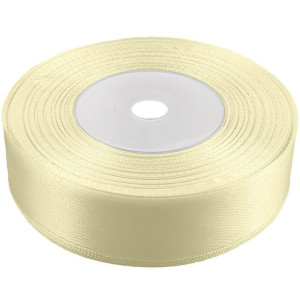 Tasiemka wstążka 25 mm satynowa jasna żółta 32mb
