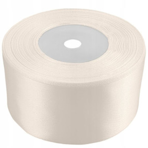 Tasiemka wstążka 50mm satynowa ecru 32mb