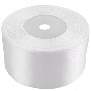 50mm WS8002 Wstążka satynowa biała 32mb