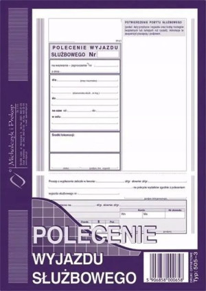 Polecenie wyjazdu służbowego A5 505-3