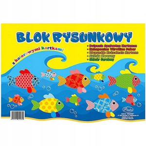 Blok rysunkowy A4 z kolorowymi kartkami PR