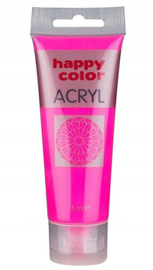 Farba akrylowa 75ml różowa fluo Happy Color
