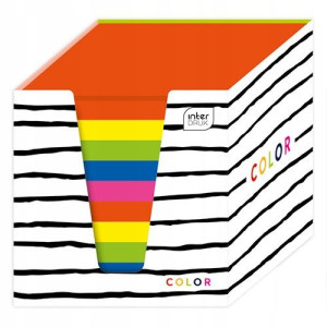 Kostka kolorowa 9x9x9 cm w kubku kolory intensywne