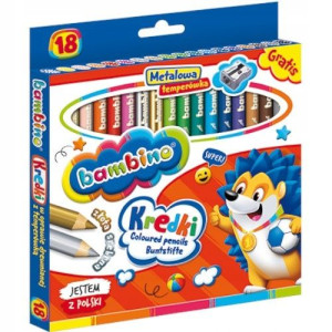 Kredki BAMBINO 18 kolorów w oprawie drewnianej
