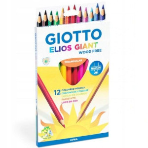 Kredki ołówkowe trójkątne ELIOS GIANT 12 kolorów