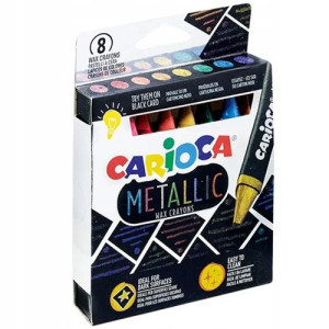 Kredki świecowe Carioca metaliczne 8 kol.