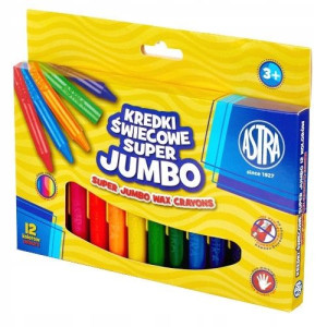 Kredki szkolne świecowe JUMBO 12 kolorów