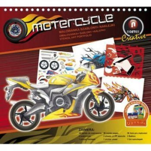 Malowanka mały szablon+ naklejki Motocykle 2624-03