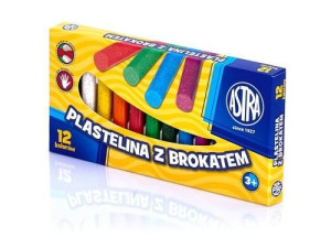 Plastelina 12 Kolorów Brokat Astra 303107001
