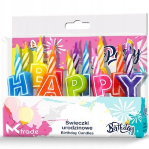 Świeczki Urodzinowe pikery napis Happy BIRTHDAY
