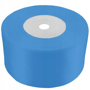 Tasiemka wstążka 50mm satynowa niebieska 32mb