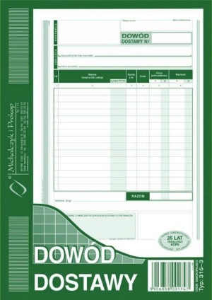 Dowód dostawy towarów A5 315-3