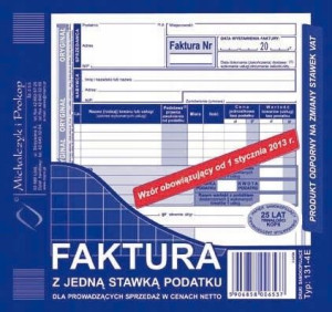 Faktura z jedną stawką podatku netto 2/3 A5 131-4E