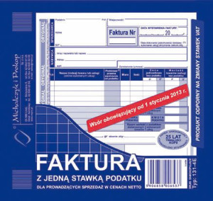 Faktura Netto 2/3 A5 Oryginał Kopia Z Jedną Stawką