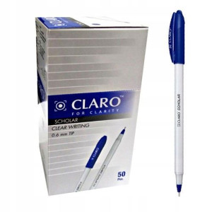 Długopisy CLARO SCHOLAR niebieski 0,6mm 50szt.