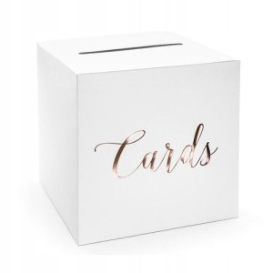 Pudełko na koperty- Cards, różowe złoto