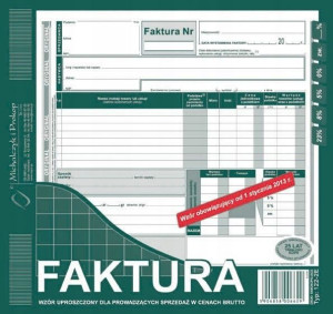 Faktura brutto uproszczona 2/3 A4 122-2E
