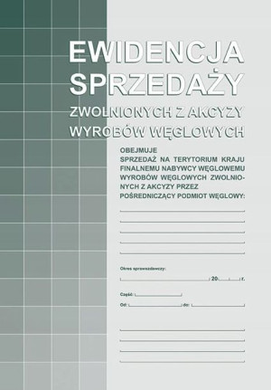 Ewidencja sprzedaży bez akcyzy wyrobów węglowych