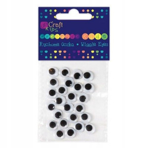Ruchome oczka 10 mm 24 szt. plastikowe czarne