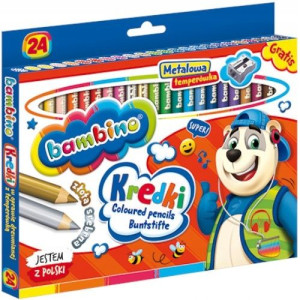 Kredki BAMBINO 24 kolory w oprawie drewnianej