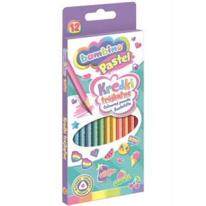 Kredki pastelowe trójkątne Bambino 12 kol. 18cm