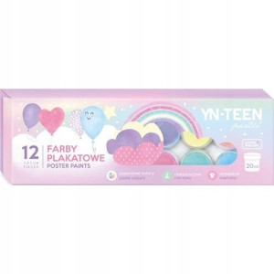 Farby plakatowe 12 kolorów PASTEL YNTeen