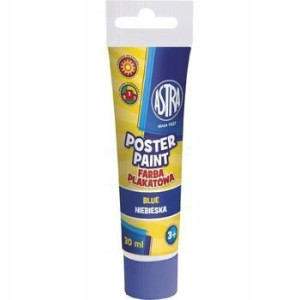 Farba plakatowa szkolna niebieska ultra 30ml tubka