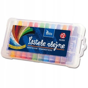 Pastele olejne heksagonalne 12 kolorów Tetis