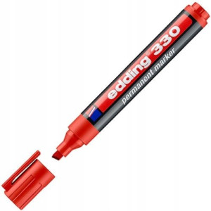 Marker niezmywalny EDDING 330 czerwony ścięty