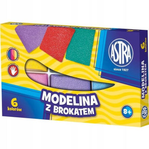 Modelina szkolna z brokatem 6 kolorów ASTRA