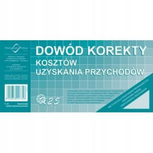 K25 Dowód Korekty Kosztów Uzyskania Przychodów