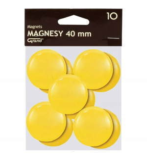Magnes biurowy do tablic 40mm GRAND żółty 10szt