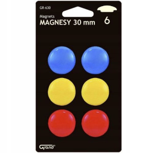 Magnesy biurowe do tablic 30mm 6szt. GR-630