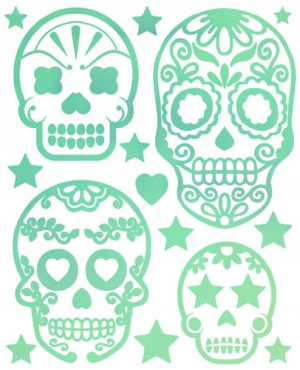 Naplamki naklejki na ubrania świecące Skulls