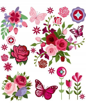 Naprasowanki naklejki na ubrania Flowers 15x20 cm