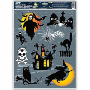 Naklejki na okna halloween brokat 30x42 cm