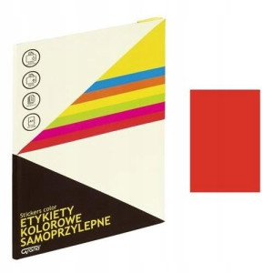 Etykiety samoprzylepne A4 czerwone 061KW