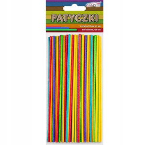 Dekoracja patyczki okrągłe mix kolorów 150x2mm 100