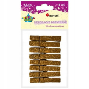 Spinacze brokatowe 4,8 cm 8 szt. Złote