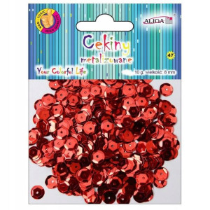 Cekiny 10g-8mm metalizowane czerwone
