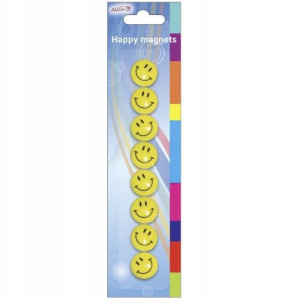 Magnesy emotki buźki żółte 20mm 8 szt.