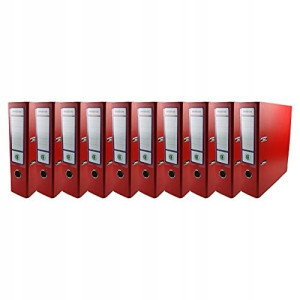 Segregator dźwigniowy EKOBOX 80mm CZERWONY 10szt.